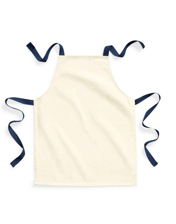 W362 Natural/French Navy FairTrade Cotton Junior Apron