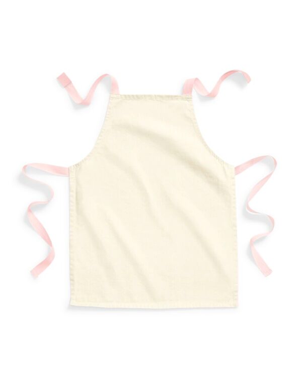 W362 Westford Mill FairTrade Cotton Junior Apron Natural/Pastel Pink
