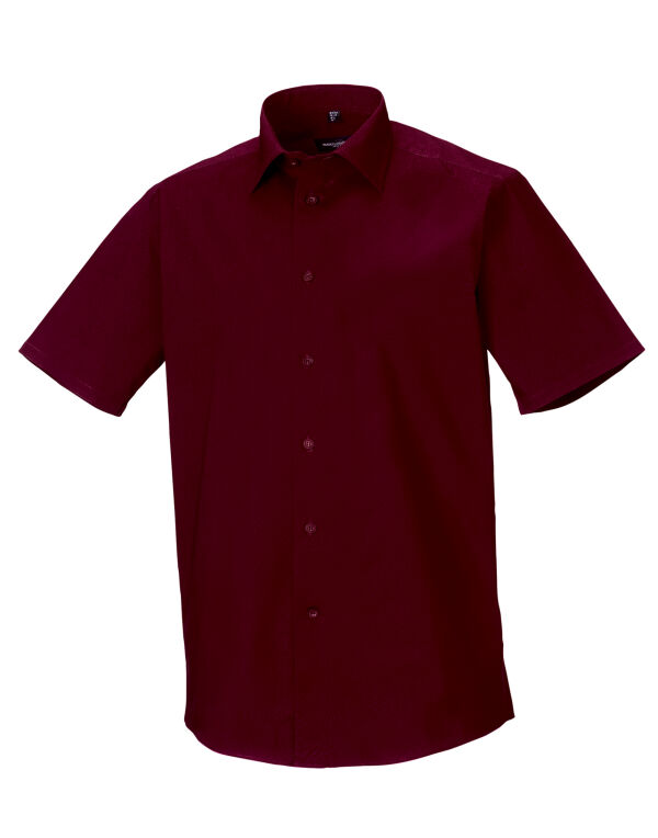 947M Russell Collection Men’s S/Sleeve Fitted Stretch Shirt Port