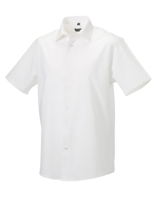 947M Russell Collection Men’s S/Sleeve Fitted Stretch Shirt White