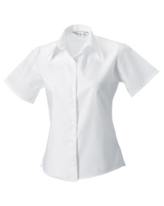 957F Russell Collection Ladies’ S/Sleeve Tailored Non-Iron Shirt White