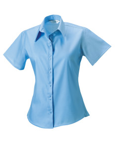 957F Russell Collection Ladies’ S/Sleeve Tailored Non-Iron Shirt Bright Sky