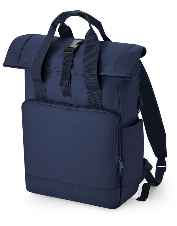 BG118L Navy Dusk Recycled Twin Handle Roll-Top Laptop Backpack