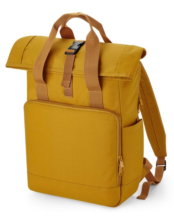 BG118L Mustard Recycled Twin Handle Roll-Top Laptop Backpack