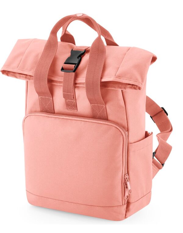 BG118S Blush Pink Recycled Mini Twin Handle Roll-Top Backpack BG118S Blush Pink Recycled Mini Twin Handle Roll-Top Backpack