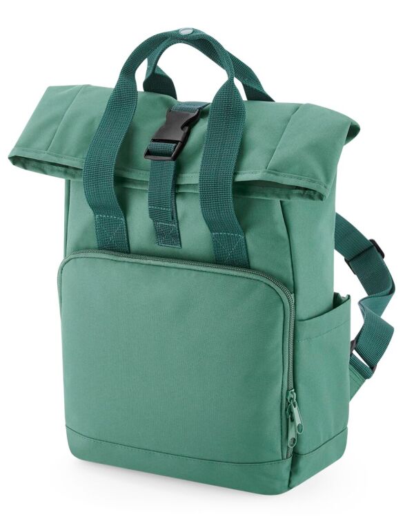 BG118S Sage Recycled Mini Twin Handle Roll-Top Backpack BG118S Sage Recycled Mini Twin Handle Roll-Top Backpack