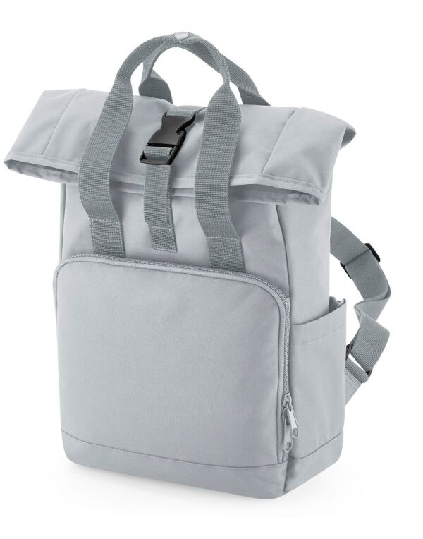 BG118S Light Grey Recycled Mini Twin Handle Roll-Top Backpack