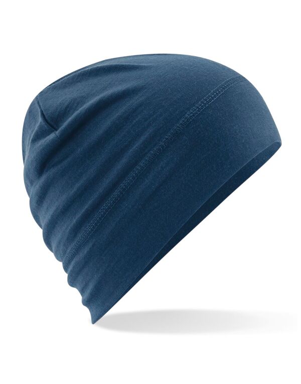 B370 Beechfield Merino Beanie Steel Blue