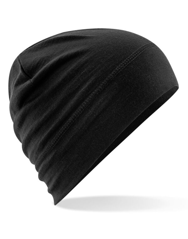 B370 Beechfield Merino Beanie Black B370 Beechfield Merino Beanie Black