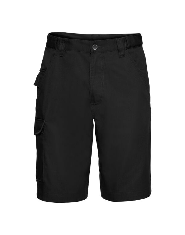 002M Black Polycotton Twill Shorts