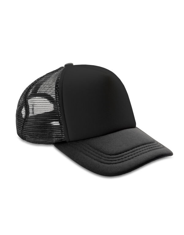 RC089X Result Headwear Detroit 1/2 Mesh Truckers Cap Black RC089X Result Headwear Detroit 1/2 Mesh Truckers Cap Black