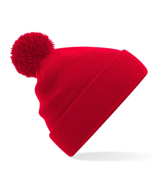 B426 Beechfield Original Pom Pom Beanie Classic Red