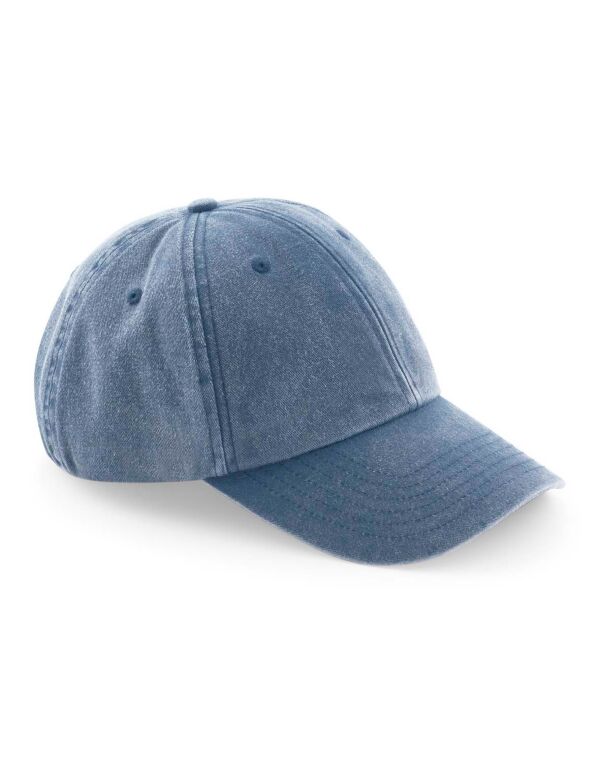 B655 Beechfield Low Profile Vintage Cap Vintage Light Denim