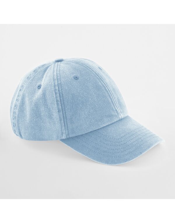 B655 Beechfield Low Profile Vintage Cap Vintage Light Blue