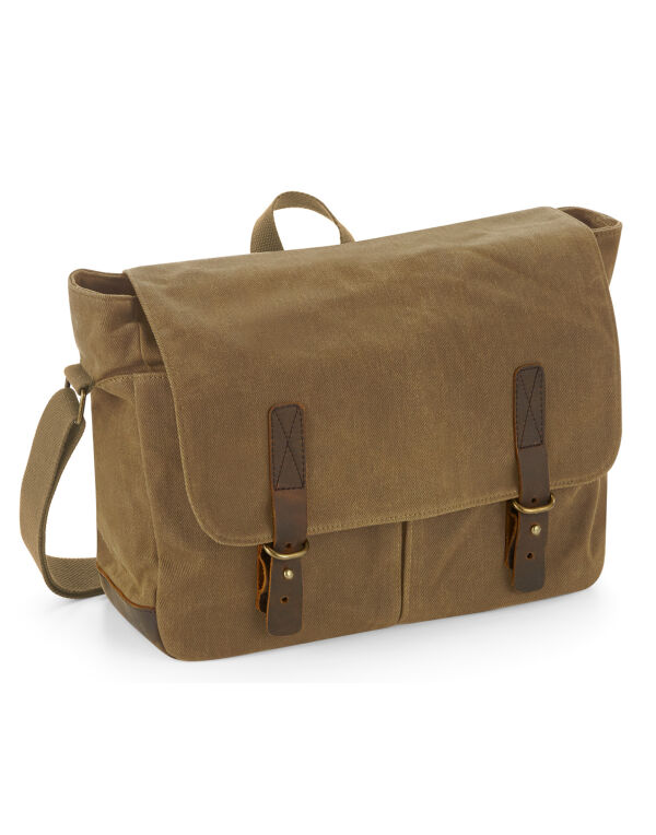 QD653 Quadra Heritage Waxed Canvas Messenger Desert Sand