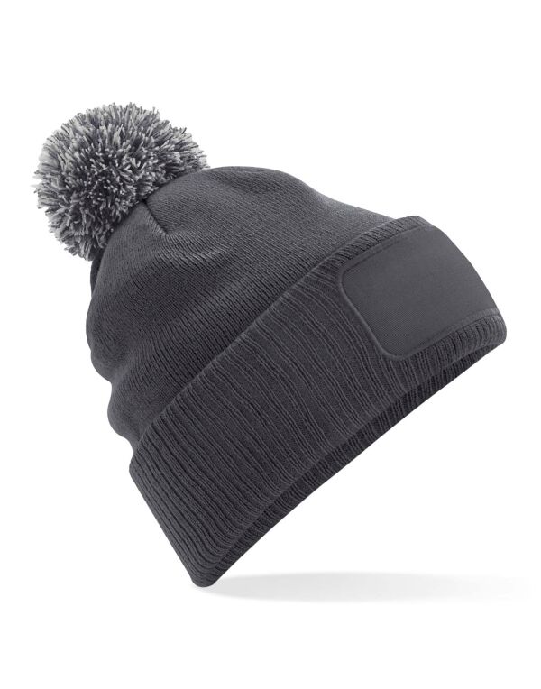 B443 Beechfield Snowstar Patch Beanie Graphite Grey/ Light Grey B443 Beechfield Snowstar Patch Beanie Graphite Grey/ Light Grey