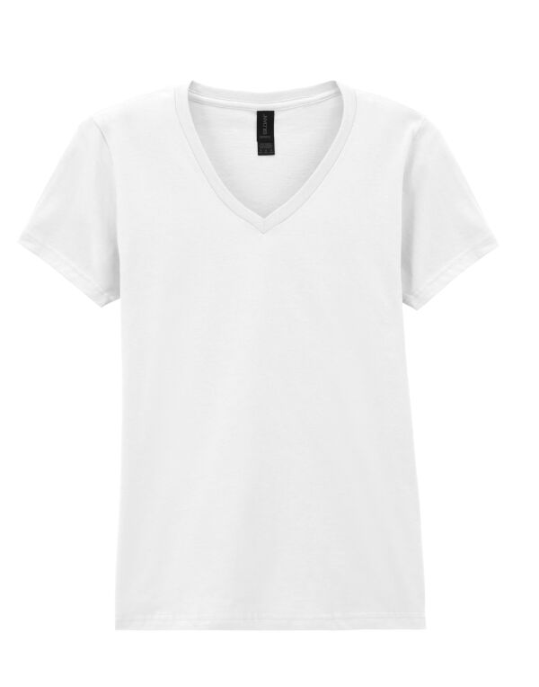 64V00L White Softstyle® Ladies’ V-Neck T-Shirt