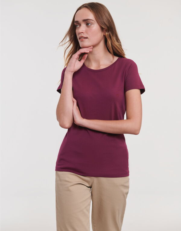 R108F Russell Pure Organic Ladies’ T Burgundy