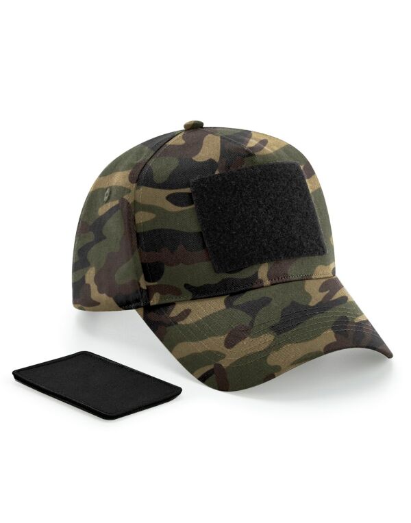 B638 Beechfield Removable Patch 5 Panel Cap Jungle Camo