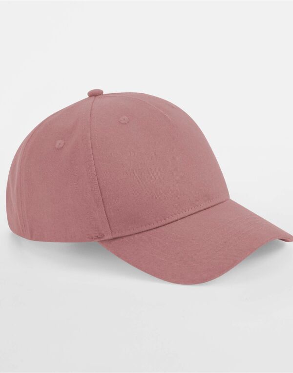 B62N Beechfield Organic Cotton 5 Panel Cap Rose Pink