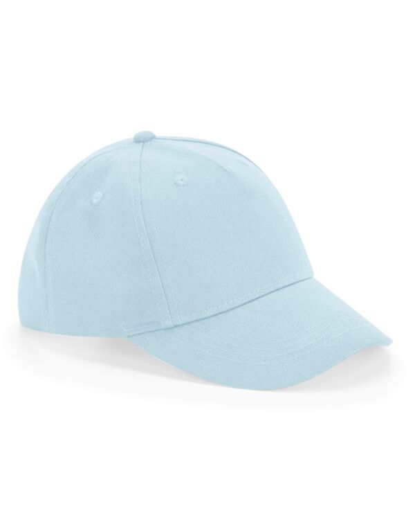 B63NB Beechfield Junior Organic Cotton 5 Panel Cap Powder Blue