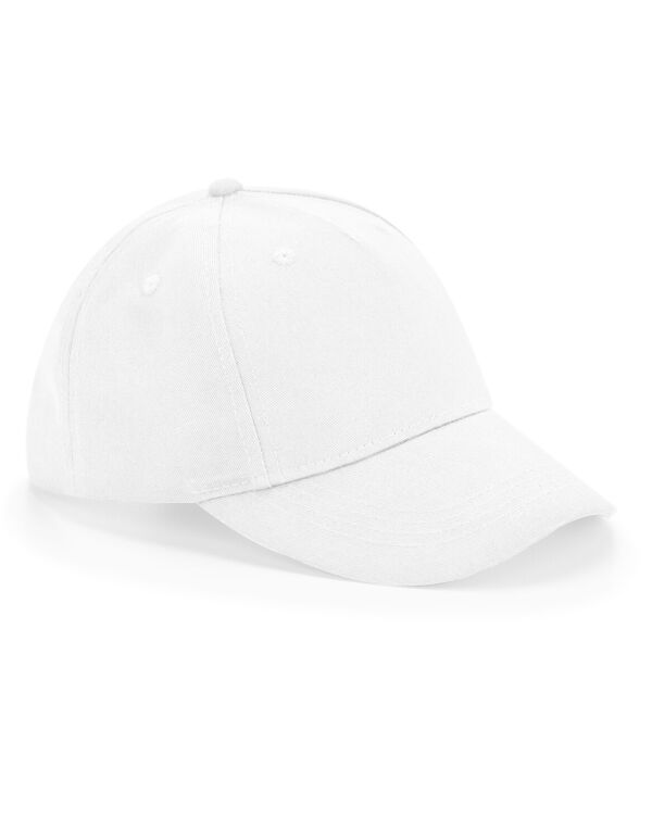 B63NB Beechfield Junior Organic Cotton 5 Panel Cap White B63NB Beechfield Junior Organic Cotton 5 Panel Cap White