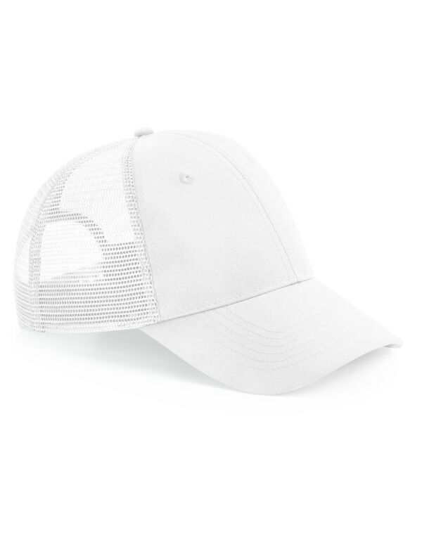B75R Beechfield Recycled 6 Panel Snapback Trucker White