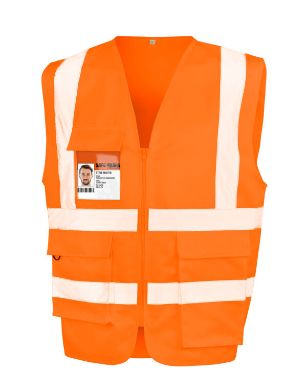 R477X WORK-GUARD by Result Heavy Duty Polycotton Security Vest Fluoresent Orange
