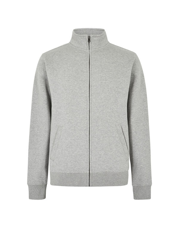 KK334 Heather Grey Regular Fit Zipped Sweatshirt