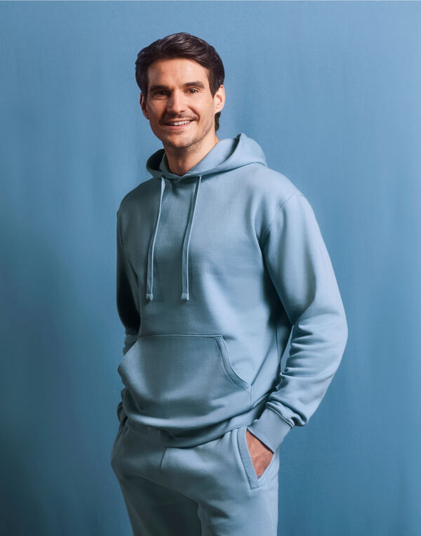 265M Russell Men’s Authentic Hooded Sweat Mineral Blue