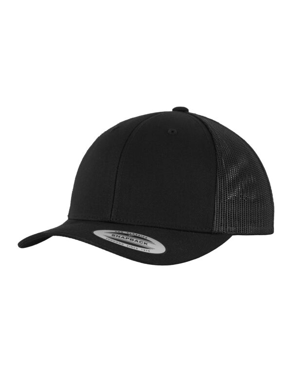 6606 Flexfit Retro Trucker Cap Black 6606 Flexfit Retro Trucker Cap Black