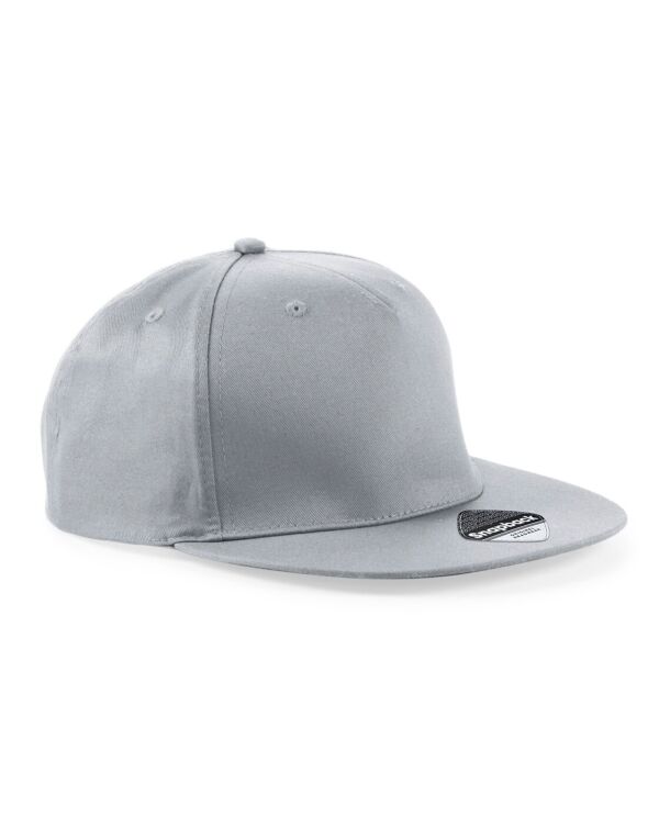 B610 Beechfield 5 panel Snapback Rapper Cap Light Grey B610 Beechfield 5 panel Snapback Rapper Cap Light Grey