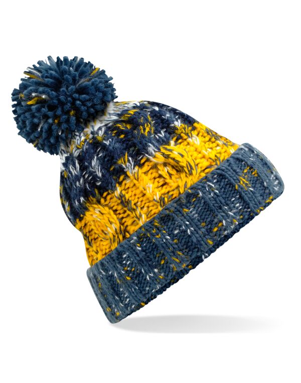B486 Beechfield Corkscrew Pom Pom Beanie Morning Frost B486 Beechfield Corkscrew Pom Pom Beanie Morning Frost