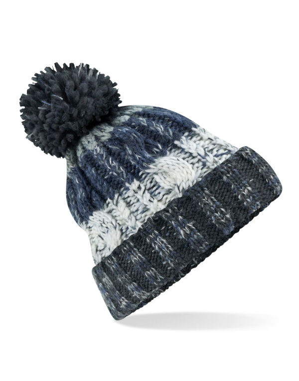 B486 Beechfield Corkscrew Pom Pom Beanie Arctic Dawn B486 Beechfield Corkscrew Pom Pom Beanie Arctic Dawn