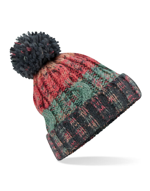 B486 Beechfield Corkscrew Pom Pom Beanie Watermellon Breeze B486 Beechfield Corkscrew Pom Pom Beanie Watermellon Breeze