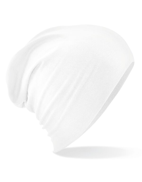 B368 Beechfield Hemsedal Cotton Slouch Beanie White