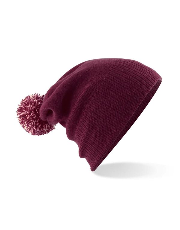 B450 Beechfield Snowstar Beanie Burgundy/Off White
