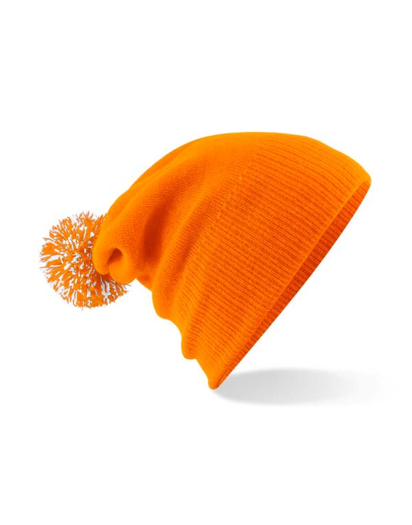 B450 Beechfield Snowstar Beanie Orange/White