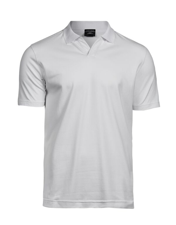 TJ1404 Tee Jays Men’s Luxury Stretch V-Neck Polo White