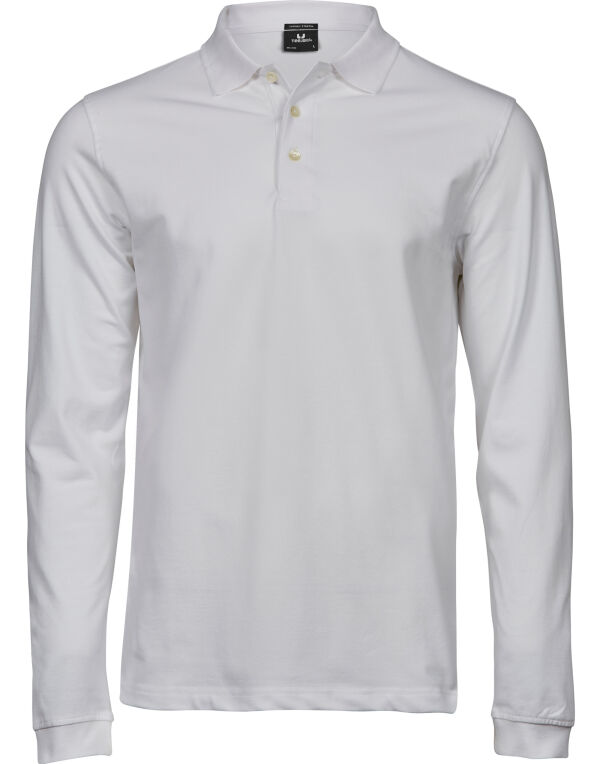 TJ1406 Tee Jays Men’s Luxury L/S Stretch Polo White