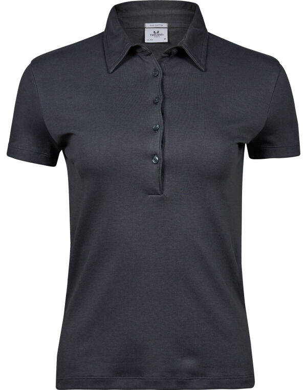 TJ1441 Tee Jays Ladies’ Pima Cotton Polo Dark Grey