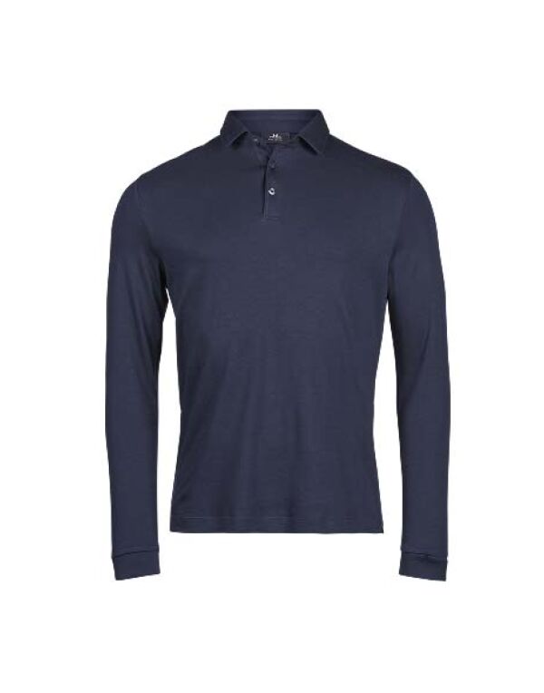 TJ1442 Tee Jays Pima Cotton Long Sleeve Polo Navy