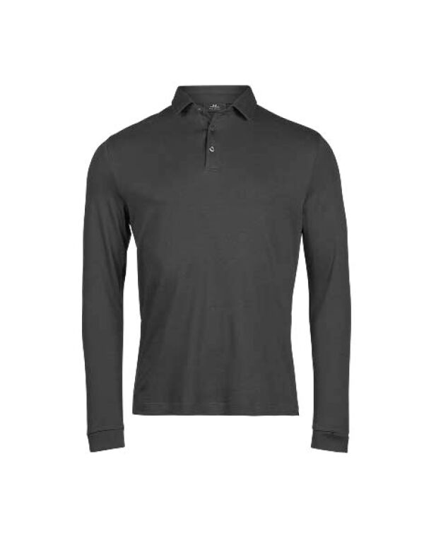 TJ1442 Tee Jays Pima Cotton Long Sleeve Polo Black