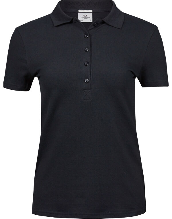 TJ145 Tee Jays Ladies’ Luxury Stretch Polo Black TJ145 Tee Jays Ladies’ Luxury Stretch Polo Black
