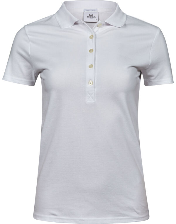 TJ145 Tee Jays Ladies’ Luxury Stretch Polo White TJ145 Tee Jays Ladies’ Luxury Stretch Polo White