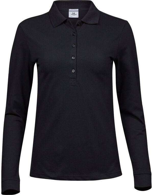 TJ146 Tee Jays Ladies’ Luxury L/S Stretch Polo Black