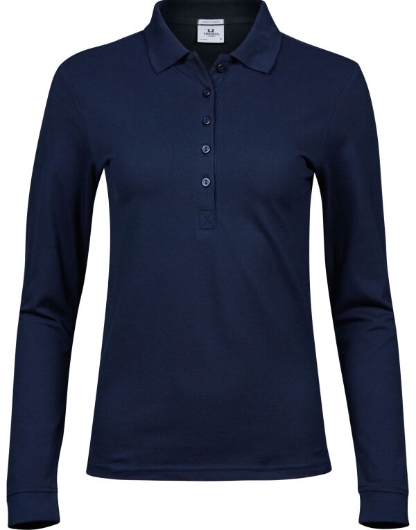 TJ146 Tee Jays Ladies’ Luxury L/S Stretch Polo Navy