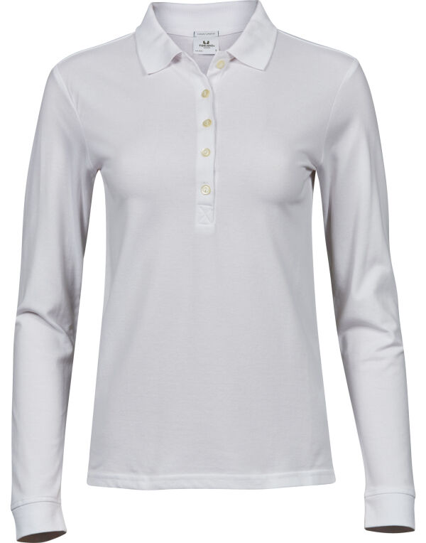 TJ146 Tee Jays Ladies’ Luxury L/S Stretch Polo White