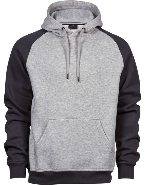 TJ5432 Tee Jays Men’s Two-Tone Hooded Sweatshirt Heather Dark Grey