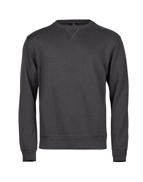 TJ5504 Dark Grey Ribbed Interlock Crewneck